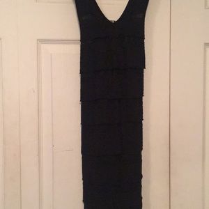 Black layered tank with crossed back straps